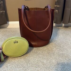 Portland leather goods Devan bucket bag combo